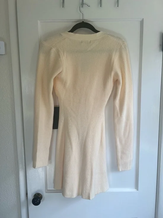 Lulu's Cream Button-Front Ribbed Mini Dress - Picture 8 of 8